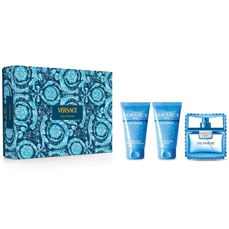 Versace Eau Fraiche Set Eau De Toilette 50ml + Shower Gel 50ml + Aftershave Balm 50ml
