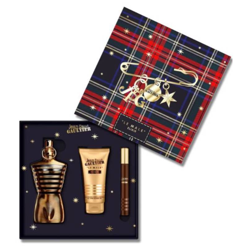 Jean Paul Gaultier Le Male Elixir Parfum 125ml 3 Piece Set