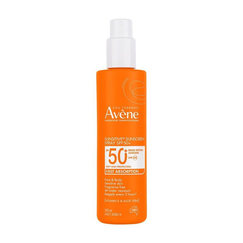 Avene Sunsitive Sunscreen SPF 50+ Adult Spray 200ml