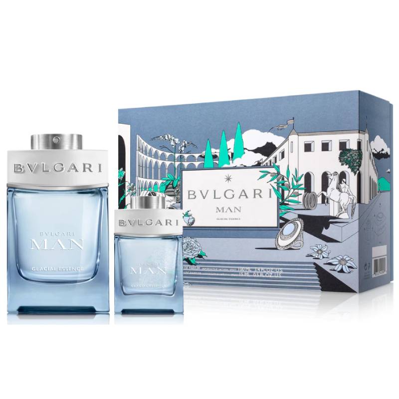 Bvlgari Man Glacial Essence Eau De Parfum 100ml 2 Piece Set