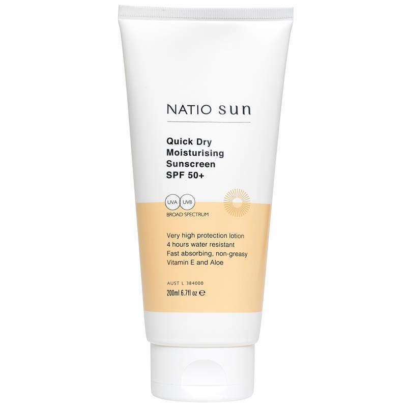Natio Quick Dry Moisturising Sunscreen SPF50+ 200ml