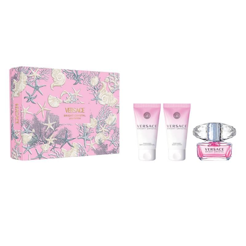Versace Bright Crystal Eau De Toilette 50ml + Shower Gel + Body Lotion 3 Piece Set 2025