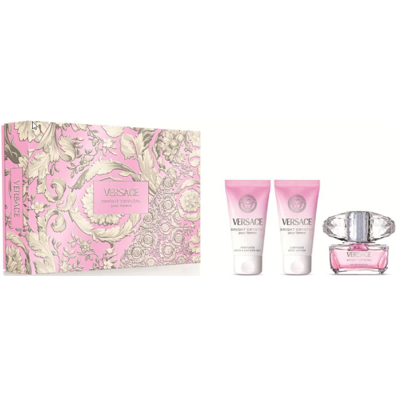 Versace Bright Crystal Eau De Toilette 50ml + Shower Gel + Body Lotion 3 Piece Set 2026