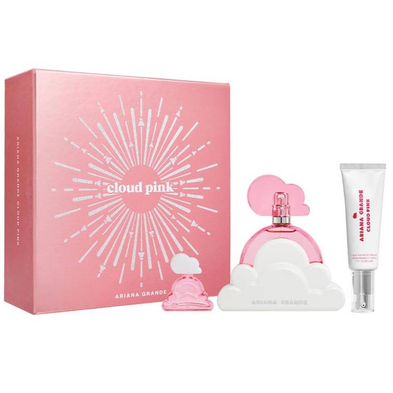 Ariana Grande Cloud Pink Eau De Parfum 100ml + Deluxe Mini + Hand & Body Cream 3 Piece Set