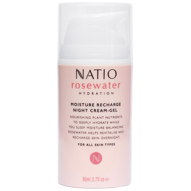 Natio Rosewater Hydration Moisture Recharge Night Cream Gel 80ml