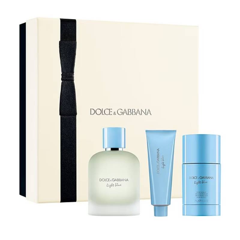 Dolce & Gabbana For Men Light Blue Pour Homme Eau De Toilette 100ml 3 Piece Set