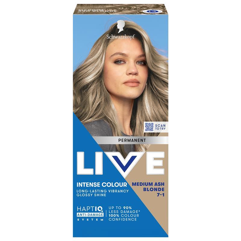 Schwarzkopf Live Colour Permanent 7-1 Medium Ash Blonde