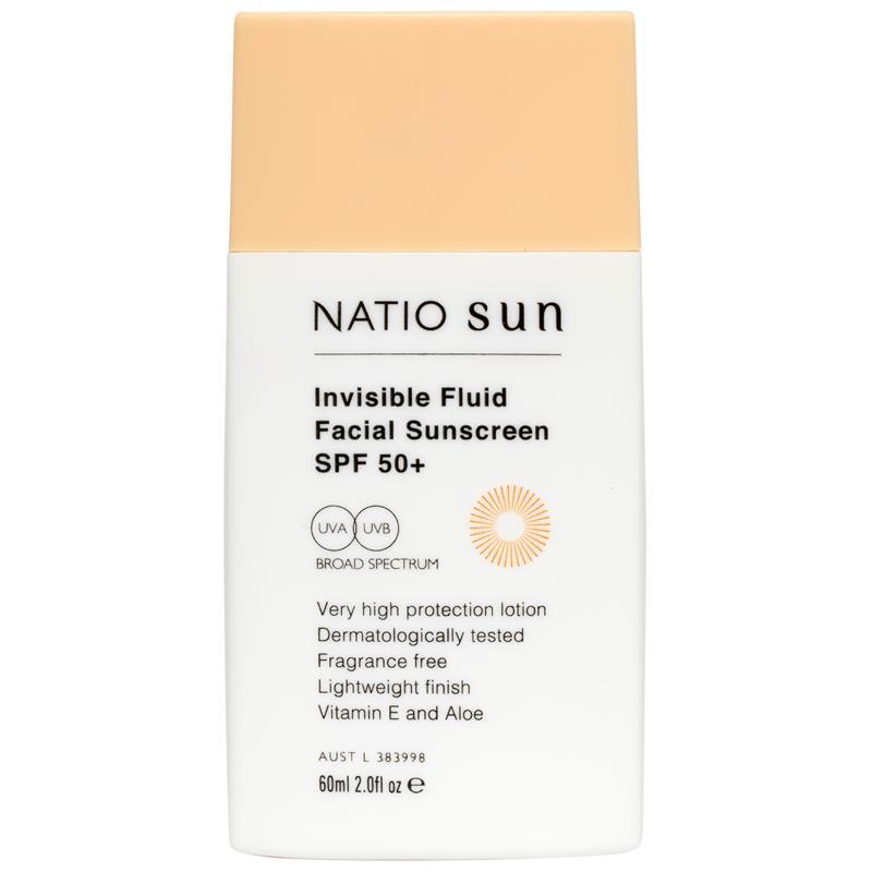 Natio Invisible Face Fluid Sunscreen SPF50+ 60ml