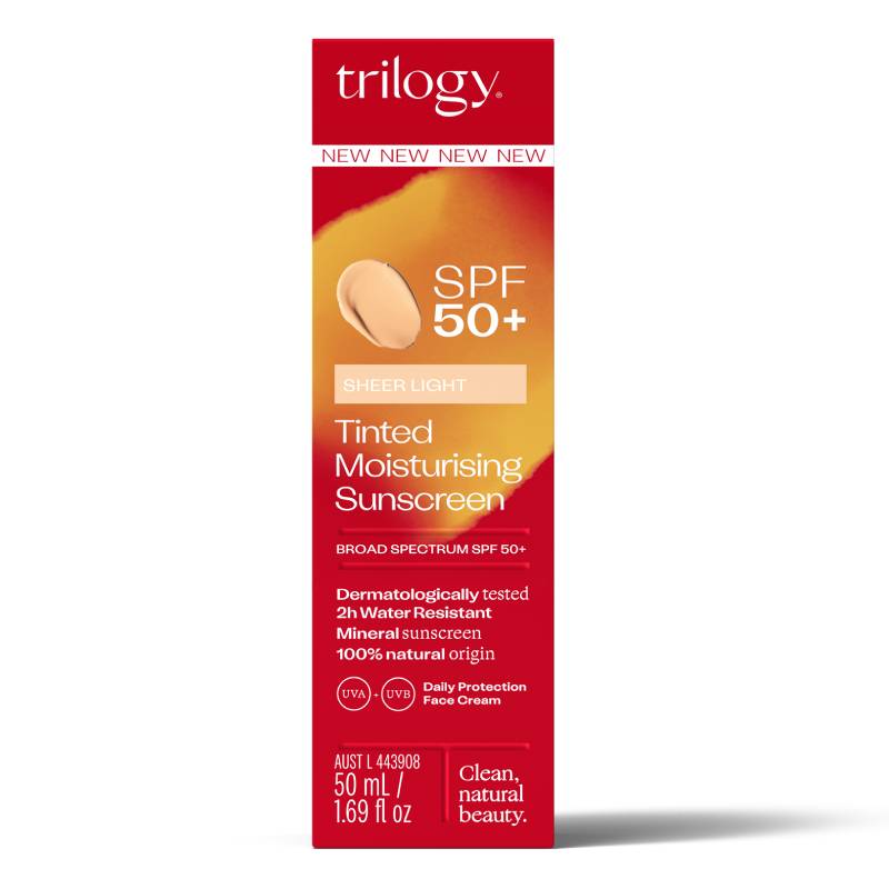 Trilogy SPF 50+ TintedMoisturising Sunscreen Light 50ml