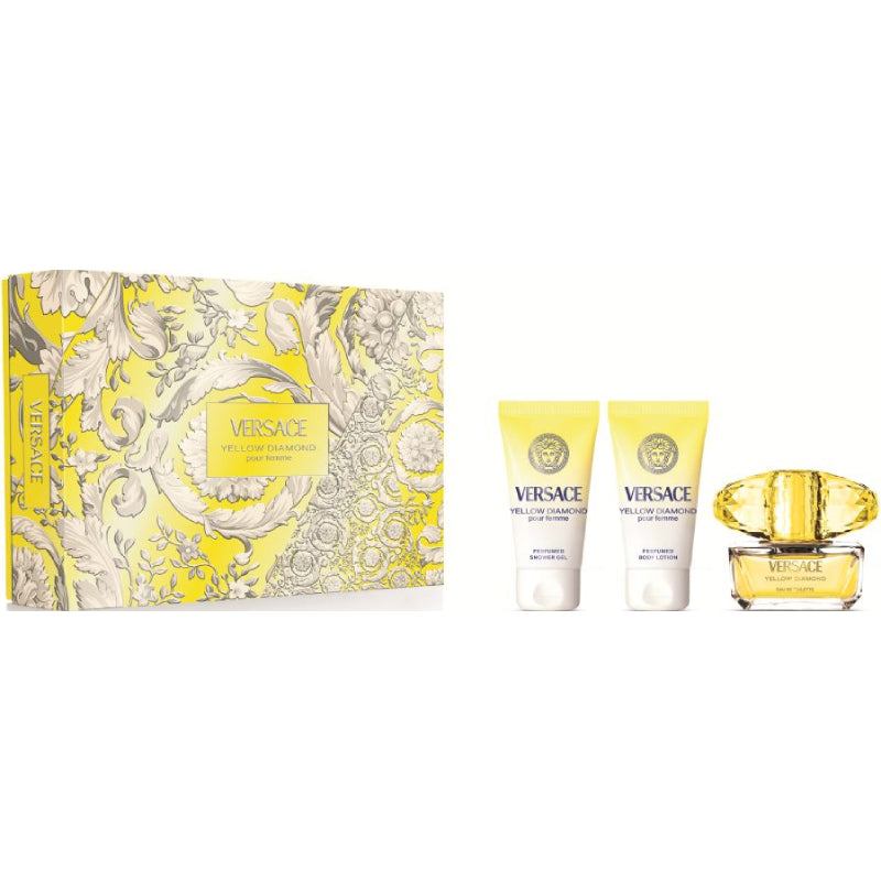 Versace Yellow Diamond Eau De Toilette  50ml +  Shower Gel  + Body Lotion 3 Piece Set 2026