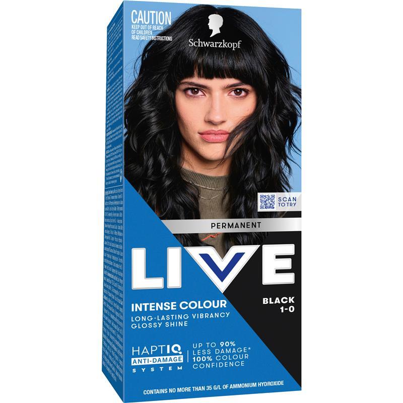 Schwarzkopf Live Colour Permanent 1-0 Black