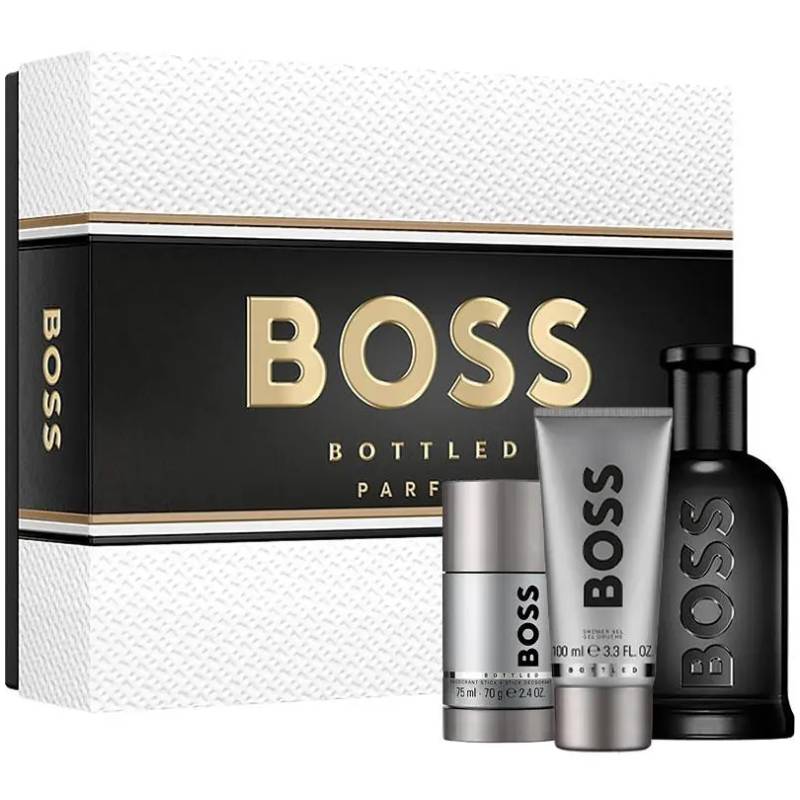 Hugo Boss Bottled Parfum 100ml + Shower Gel & Deodorant Stick 3 Piece Set Exclusive