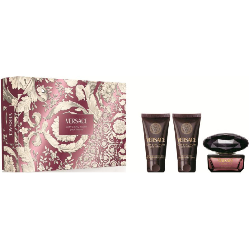 Versace Crystal Noir Eau De Parfum 50ml + Shower Gel + Body Lotion 3 Piece Set 2026