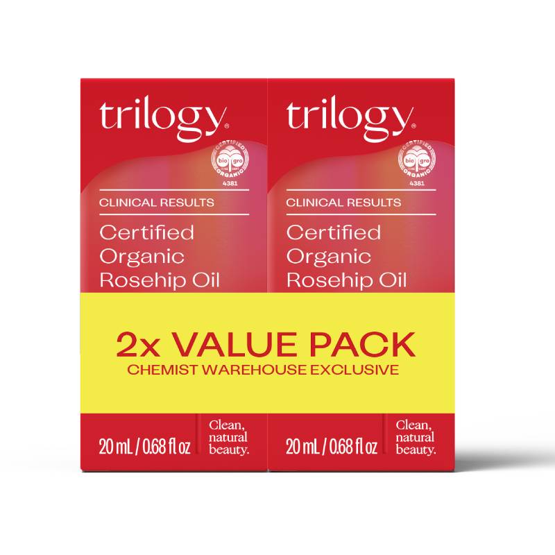 Trilogy Certified Organic Rosehip Oil 2 x 20ml CWH Exclusive Value Pack