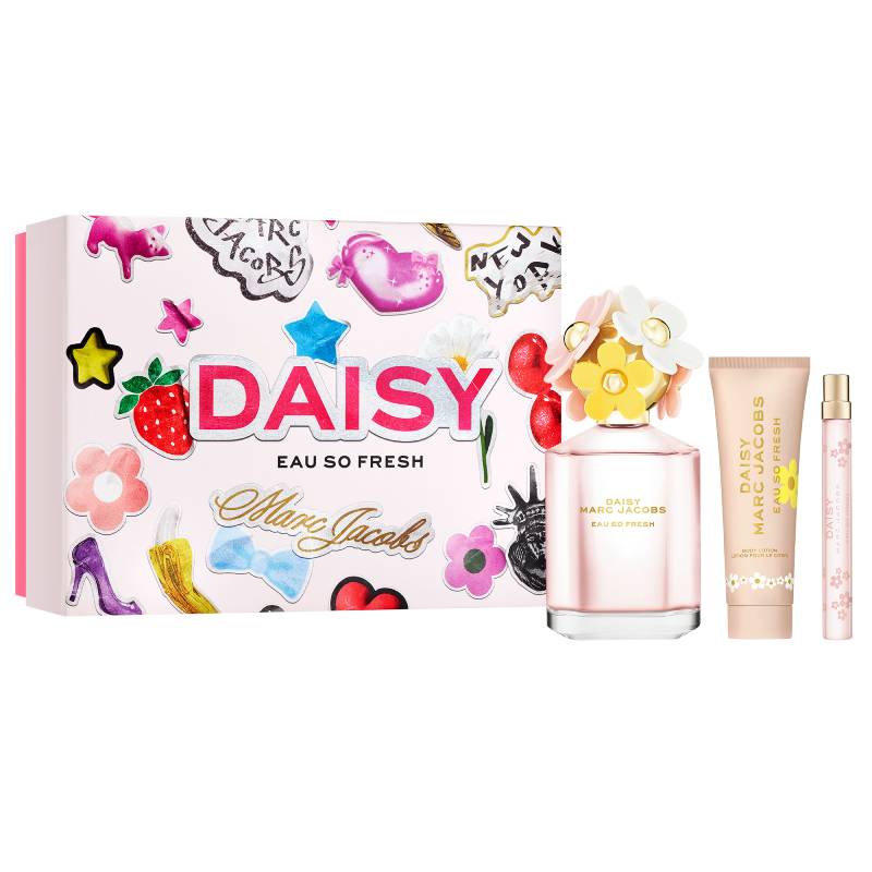 Marc Jacobs Daisy Eau So Fresh Eau De Toilette 125ml + 10ml + Body Lotion 3 Piece Gift Set 2026