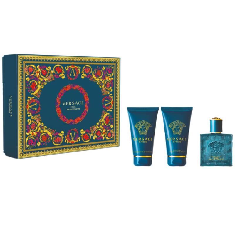 Versace Eros Set Eau De Toilette 50ml + Shower Gel 50ml + After Shave Balm 50ml 3 Piece Set 2025